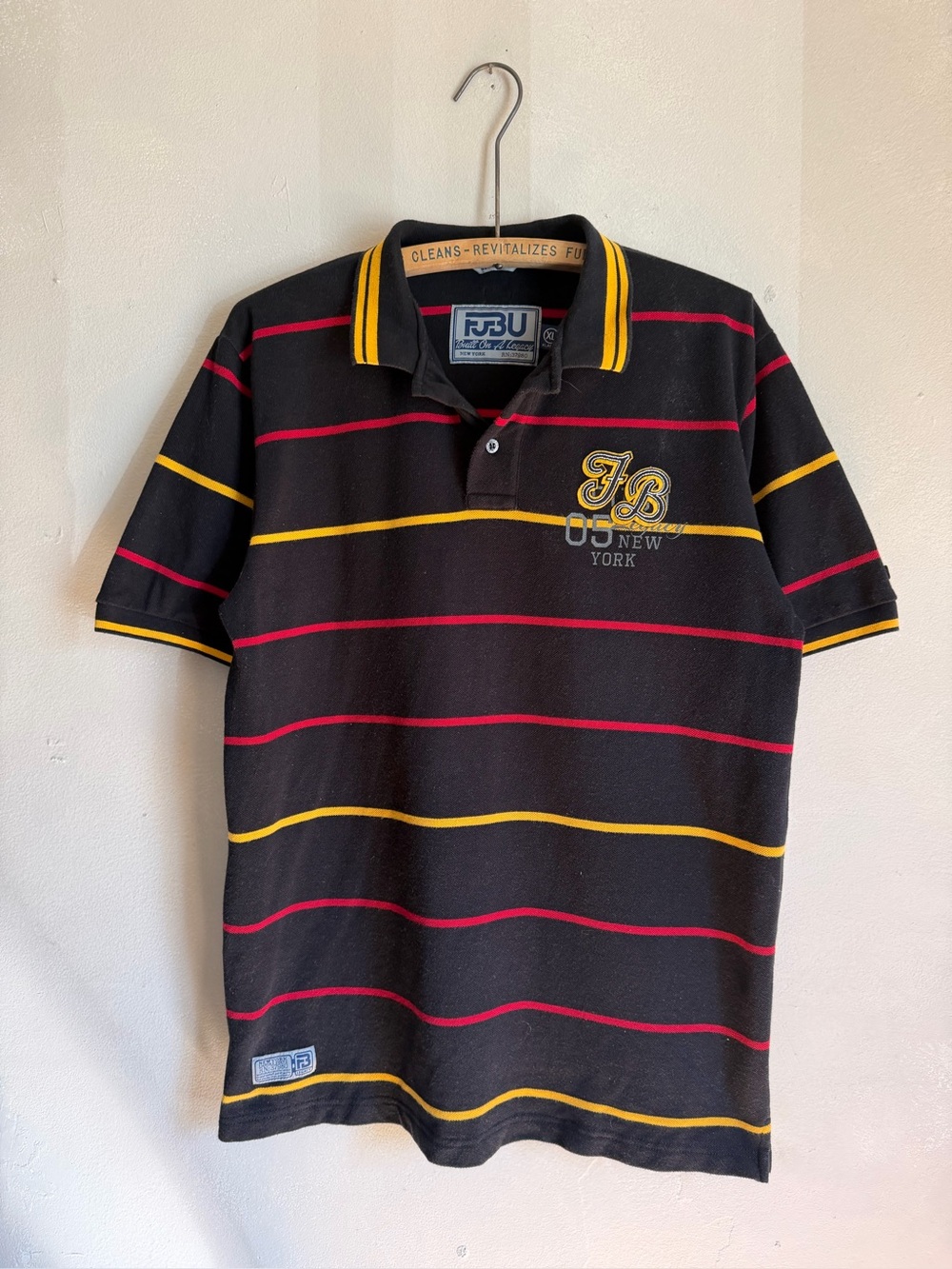 Vintage Y2K fubu short sleeve striped polo